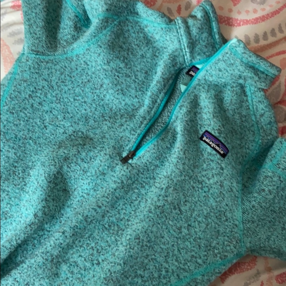 blue Patagonia pullover zip up